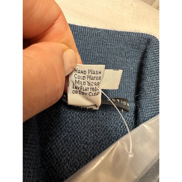 Peruvian Connection Womens Alpaca Knit Cardigan Small Indigo Blue Button-Down - Picture 7 of 8